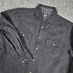 Levi Strauss & Co. Lined Black Button Down‎ Shirt Mens Large Shacket Soft Coat
